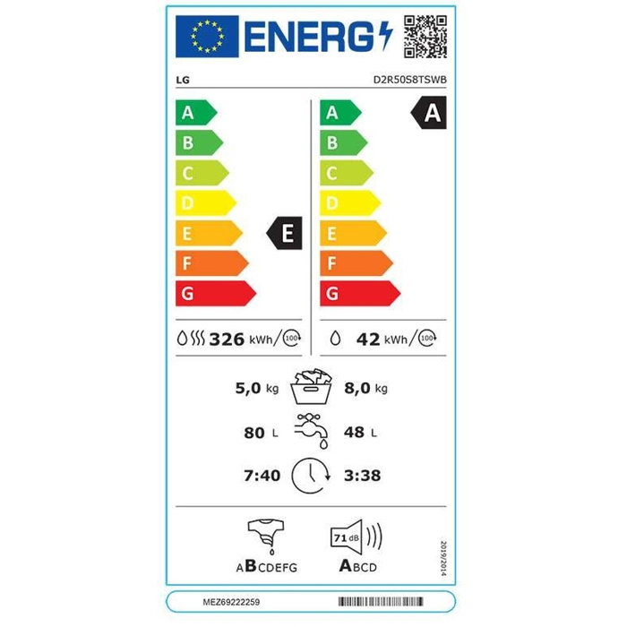 Pluntirio - Stegotirio Rouxon LG D2R50S8TSWB 8 kg/5 kg A/E -10%